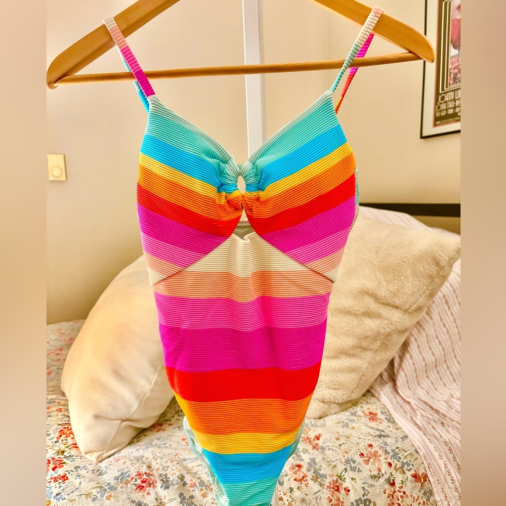 Colorful Striped Swimsuit